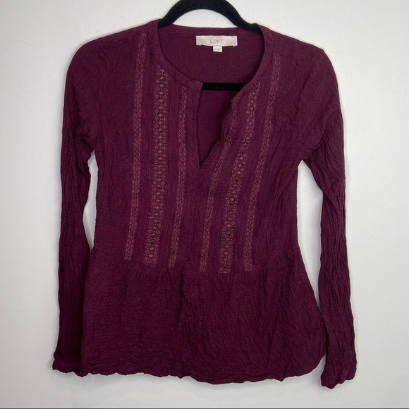 LOFT Tops - Loft maroon blouse‎ size xs